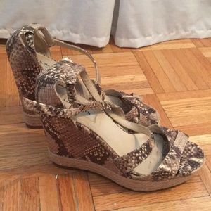 L.K Bennet snake skin wedges. Sz 38z Grt condition